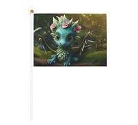 Magical Little Menglong - Bandiera palmare con grafica, 14 x 20,8 cm, adatta per feste, eventi sportivi, celebrazioni