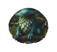 Magical little menglong Cuffia da doccia da donna, impermeabile, riutilizzabile, con cordino elastico lavabile, adatta per capelli lunghi e trecce, ideale per la doccia.