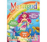 Magical Mermaid Coloring Book for Kids Ages 4-8, Bold & Easy Cute Mermaids, Ocean and Sea Animals, Positive Affirmations for Girls + Bonus ... Words for Confidence & Creative Fun!
