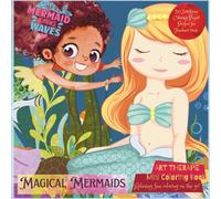 "Magical Mermaids" Mini Coloring Book; Pocket-Size 6x6"; 60 Pages: 'Art Therapie' Series; Miniature Art Activity