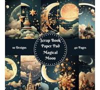 Magical Moon Scrapbook Paper Pad Decorative Patterned 8" x 8" for Cardmaking Junk Journal Decoupage Aesthetic Mixed Media Art Collage 10 designs double sided 40 pages
