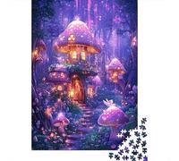 Magical Mushroom Village 1000 Pezzi Cartone Resistente Pacchetto Puzzle Coppia Partner Gioco Divertente Impegnativo Allenamento Del Cervello Regali 38x26cm/1000pcs