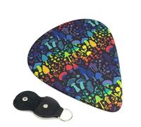 Magical Mushrooms and Flowers - Plettri per chitarra elettrica, ukulele, accessori, plettri per chitarra sottile, con borsa organizer