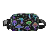 Magical Mushrooms Glow Neon Fanny Pack marsupio da donna marsupio impermeabile stampa a tracolla borsa in vita, funghi magici Glow Neon, 20,3 x 13,5 x 5,8 cm, divertente carino, funghi magici Glow