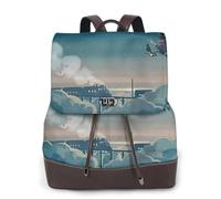 Magical Nights Stampa Donne Zaino Impermeabile Antifurto Leggero Pu Moda Pelle Nylon Scuola Borsa A Tracolla Zaino Da Viaggio, Nero , Taglia unica