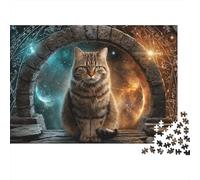 Magical Portal Cat Jigsaw Puzzle Impossible 1000Pcs Decorazione Per La Casa. Rilassamento E Intelligence Per Adulti E Ragazzi Da 14 Anni 38x26cm/1000pcs