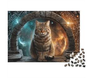Magical Portal Cat Jigsaw Puzzle Impossible 1000Pcs Decorazione Per La Casa. Rilassamento E Intelligence Per Adulti E Ragazzi Da 14 Anni 38x26cm/1000pcs