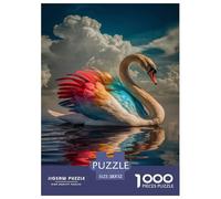 Magical Rainbow Swan Jigsaw Puzzle Impossibili 1000 Pezzi Animal Decorazione Per La Casa. Rilassamento E Intelligence Per Adulti E Ragazzi Da 14 Anni 52x38cm/1000pcs