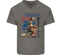 Magical Ramen Noodles Strega Halloween Uomo V-Neck Maglietta In Cotone