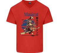 Magical Ramen Noodles Strega Halloween Uomo V-Neck Maglietta In Cotone