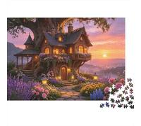 Magical Treehouse Jigsaw Puzzle 1000 Pezzi Riciclabile Whimsical Garden Senior Puzzle Educational Gioco Decompression Ideal per Familiare E Friends Birthdays 52x38cm/1000pcs