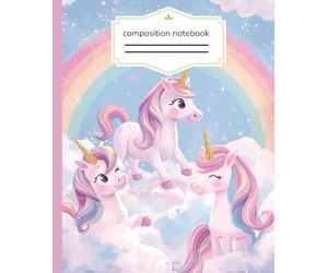 Magical Unicorn Kawaii Notebook for Girls | wide rule lined pages: A Super-Cute Pastel Journal for Notes, dreams, drawing & sparkly adventures