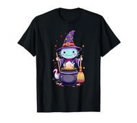 Magical Witch Axolotl | Carino Calderone di Halloween Kawaii Maglietta
