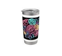 Magicamente brillanti rose e gigli Bicchiere termico in acciaio inox doppia parete