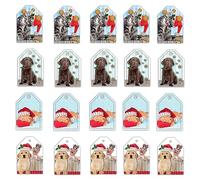 Magicamente Carta - Etichette Regalo 4 Soggetti Assortiti, Confezione 100 Pezzi, Etichette Decorative per Regali, Addobbi e Decorazioni Natalizie, Accessori Made in Italy per Confezioni Regalo