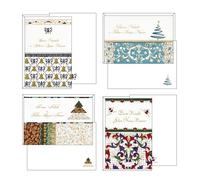 Magicamente Carta Set Biglietti Auguri di Natale, 12 Bigliettini Assortiti in 4 Fantasie, 12 x 18cm, Cartoncino di Altissima Qualità, Made in Italy. Fantasia: Natale