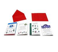 Magicamente Carta Set Biglietti Auguri di Natale, 4 Bigliettini Assortiti in 4 Fantasie 11,7 x 17 cm + 4 Buste 12,3 x 17,3 cm, Con Argento e Rilievi, Made in Italy. Natale
