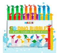Magicat Dino Set Bolle di Sapone 4,5ml I Tubetti A Forma Di Dinosauro I 6 Colori Disponibili I Ideali per Compleanni, Matrimoni, Halloween, Gadget Compleanno Bambini, Idee Regalo e Decorazioni Natale