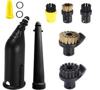 Magicbox Set di 10 accessori per pulitore a vapore Kärcher SC1-SC5 | Set di pulizia professionale con ugello di prolunga, spazzole rotonde e bocchetta per fughe | pulizia tappeti | ABS + nylon