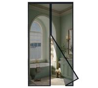 MAGICDOOR Zanzariera Magnetica Vetroresina 65x200cm, Apertura Centrale Zanzariere Magnetiche per Porte Finestre Maglia Fine Magnete Potente Tenda Zanzariera Porta per Camera da Letto Balcone-Nero