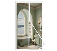 MAGICDOOR Zanzariera Magnetica Vetroresina 65x200cm, Apertura Centrale Zanzariere Magnetiche per Porte Finestre Maglia Fine Magnete Potente Tenda Zanzariera Porta per Camera da Letto Balcone-Bianco