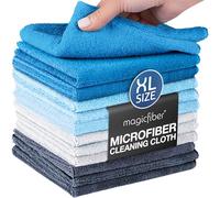 MagicFiber Panno per la pulizia in microfibra (confezione da 12, 13 x 13), spesso, morbido e ultra assorbente riutilizzabile in microfibra, panni in microfibra per spolverare, finestre, utensili da