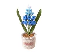 Magicherry Fiori di giacinto all'uncinetto, piante in vaso, fiori di giacinto artificiale lavorato a maglia, bouquet per decorare la casa e regali fatti a mano per le donne, blu sfumato