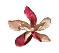 Magicherry Spilla Bauhinia rosa per donne e ragazze, fatta a mano con perle turchesi, spilla a forma di fiore, spilla da bavero per abiti, sciarpe, cappelli, accessori per regali di nozze, gioielli