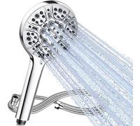 Magichome Pro Set di soffione doccia ad alta pressione e tubo flessibile con 9 modalità di getto - per bassa pressione dell'acqua, grande soffione doccia cromato potente e facile installazione