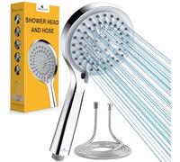 Magichome Soffione doccia ad alta pressione e tubo, 5 modalità di spruzzo, soffione doccia con tubo da 1,5 m, soffione portatile grande e potente per bassa pressione dell'acqua