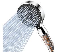 Magichome Soffione Doccia Anticalcare Doccia Soffione Alta Pressione 5 Getti Spray Soffione Doccia con Filtrazione a 3 Strati e Pietre Aggiuntive,Nero