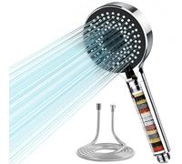 Magichome Soffione Doccia con Filtro a 20 Fasi, soffione doccia anticalcare con Tubo da 1,5M, Soffione Doccia ad Alta Pressione e Risparmio Idrico con 5 Tipi di Getti