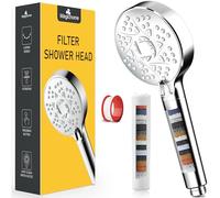 Magichome Soffione doccia con filtro a 20 livelli di filtrazione, 6 tipi di getto, soffione doccia a risparmio acqua, universale ad alta pressione, addolcisce l'acqua dura con accessori extra