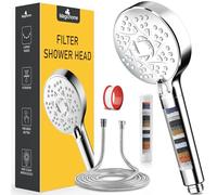 Magichome Soffione doccia e tubo flessibile da 2 m, 6 modalità con filtro a 18 fasi, soffione doccia universale con filtro dell'acqua dura con accessori extra sostituibili