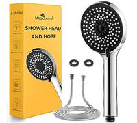Magichome Soffione doccia e tubo flessibile da 2 m, soffione doccia ad alta pressione con 5 modalità, soffione universale per bassa pressione dell'acqua