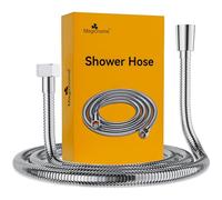 Magichome Tubo doccia 1,5 m in acciaio inox con attacco standard, tubo flessibile per doccia con protezione contro la torsione, tubo flessibile per doccia, cromato argento