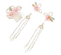 MAGICLULU 1 Set Pettine Forcina Cinese Tradizionale Clip Di Fiore Mollette Di Fiori Porta Con Perle Di Fiori Accessori Per Cheongsam Molletta Clip Di Coppia Perla Classico