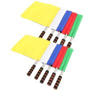 MAGICLULU 10 Bandiere per Arbitri da Calcio e Gare Sportive, Set da 10 Pezzi in Poliestere Aste in Acciaio Inox, Piccole Bandiere di Segnalazione a Mano per Eventi Sportivi, Tifoseria