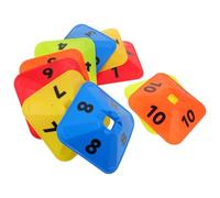 MAGICLULU 10 Pezzi Marcatore per Allenamento di Calcio e Basket con Bordo a Forma di Fiore, Disco in PE Numeri Chiari, Stabile per Uso Indoor e Giochi Casalinghi