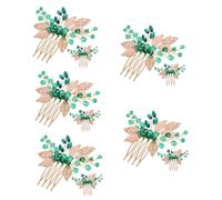 MAGICLULU 10 Pezzi pettine di strass in lega pettini laterali da sposa fermaglio per per matrimonio barrette forcine arredamento d'epoca decorazioni in oro foglia copricapo velo