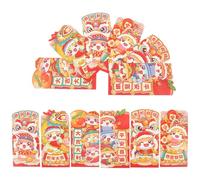 MAGICLULU 12 Pezzi Buste Rosse Cinesi Envelopes Fortunati in Carta Spessa per Capodanno Lunare Compleanno Matrimonio Feste con Design Cartone Animato e Simboli Auspiciosi