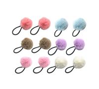 MAGICLULU 12 Pezzi Elastico per Chioma Pon Pon Soffice a Forma di Pallina, Fascia Elastica Elegante e Resistente per Ragazze e Donne, per Feste e Uso Quotidiano