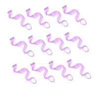 MAGICLULU 12 Pezzi Lunghe Estensioni Dei Ricci Parrucca Colorata Oggetti Di Scena Per Foto Di Feste Di Compleanno Parrucche Di Colore Onda Coda Di Cavallo Seta Domestica Donna