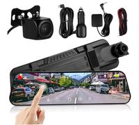 MAGICLULU 1set Dash Cam Specchietto Retrovisore Telecamera Anteriore e Posteriore Visione Notturna e Gps Per Auto