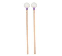 MAGICLULU 2 pezzi Bacchette per Timpano con Manico in Legno Testa in Tessuto Bianco Accessori per Strumenti a Percussione Suono Uniforme e Risonante per Musicisti e Studenti