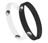 MAGICLULU 2 Pezzi Braccialetti Yin Yang in Silicone Unisex, Bracciali di Gomma Design Tai Chi, Accessori Moda Culturali Comodi e Delicati sulla Pelle per Uomo e Donna