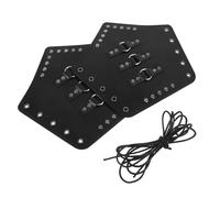 MAGICLULU 2 Pezzi Bracciali per Braccio in Pelle Artificiale Nero, Design Medievale Autentico e Vestibilità Ergonomica, Accessori per Costume Rinascimentale e Cosplay Vichingo