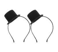MAGICLULU 2 Pezzi Cerchietti Mini Cappello Nero Accessori Costume Flapper per Halloween e Feste Cerchietto Stile Bowler Vintage per Party e Cosplay