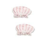 MAGICLULU 2 Pezzi Cuffia Per Asciutti A Righe Cappello Da Bowknot Cuffie Da Per Signora Adorabile Cuffie Da Bagno Per Uso Domestico Cappello Da Bagno Impermeabile
