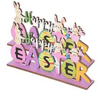 MAGICLULU 2 Pezzi Decorazioni Artigianali in Legno di Pasqua placca da scrivania autoportante casa Easter Decoration Decorazione Pasquale Decorazioni Desktop pasquali Cartello in Legno